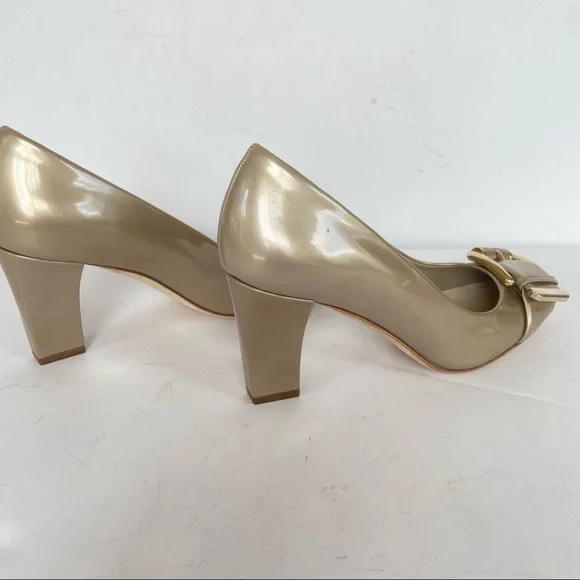 Christian Dior metallic beige buckle heels 37.5 - Picture 7 of 16